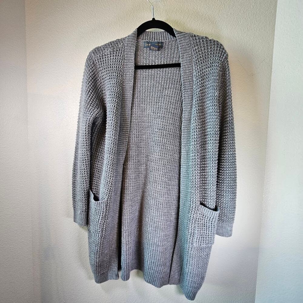 Emma Expressions Grey Open Front Cardigan- Women's Small- Estimated Retail $25